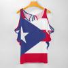 Off Shoulder T Shirts for Women Puerto Rico Flag Cold Shoulder Short Sleeve Loose Fit Summer Shirt Blouse Tops Soft XL view 3