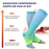 LEVSOX Open Toe Compression Socks for Women & Men 20-30mmHg Toeless Sock Knee High Support Stockings for Nurses Pregnant view 3