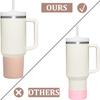 Haundry 2-Pack Silicone Boot for Stanley Cup, Protective Water Bottle Bottom Sleeve Cover for Stanley 40oz Tumbler, Silicone Bumper for Stanley 40oz Cups, Pink view 3