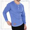 Men's Long Sleeve Waffle Thermal Shirt Top, Knitted Sweater, Sweatshirt for Men (US, Alpha, Large, Regular, Regular, Cornflower Blue, Henley) view 2