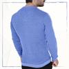 Men's Long Sleeve Waffle Thermal Shirt Top, Knitted Sweater, Sweatshirt for Men (US, Alpha, Large, Regular, Regular, Cornflower Blue, Henley) view 3