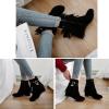 Ephirebra Women's Suede Tassel Wedge Ankle Boots Side Zipper Buckle High Top Cowgirl Boots Fashion Comfortable Non-Slip Platform Booties (black,11,11) view 4