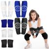 Sosation 3 Set Volleyball Arm Sleeves and Knee Pads for Kids Soft Forearm Sleeves with Protection Pad Thumbhole Volleyball Accessories for Training Youth Girls Boys 5-8 Years Old (Black, Blue, White) view 1