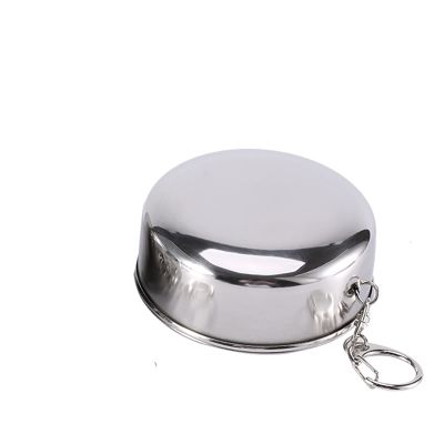 Refeng 1Pcs Travel Folding Cup S/M/L Stainless Steel Cup Camping Keychain Design Retractable Telescopic Folding Cup(M)