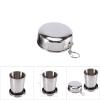 Refeng 1Pcs Travel Folding Cup S/M/L Stainless Steel Cup Camping Keychain Design Retractable Telescopic Folding Cup(M) view 2