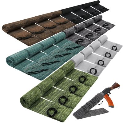 Buryeah 24 Pcs 54 x 4 Inch Knit Gun Socks for Shotgun, Silicone Treated Gun Case Anti Rust Thick Gun Sleeve Cover with Drawstring Closure Bulk for Long Guns Tactical (Retro Color)