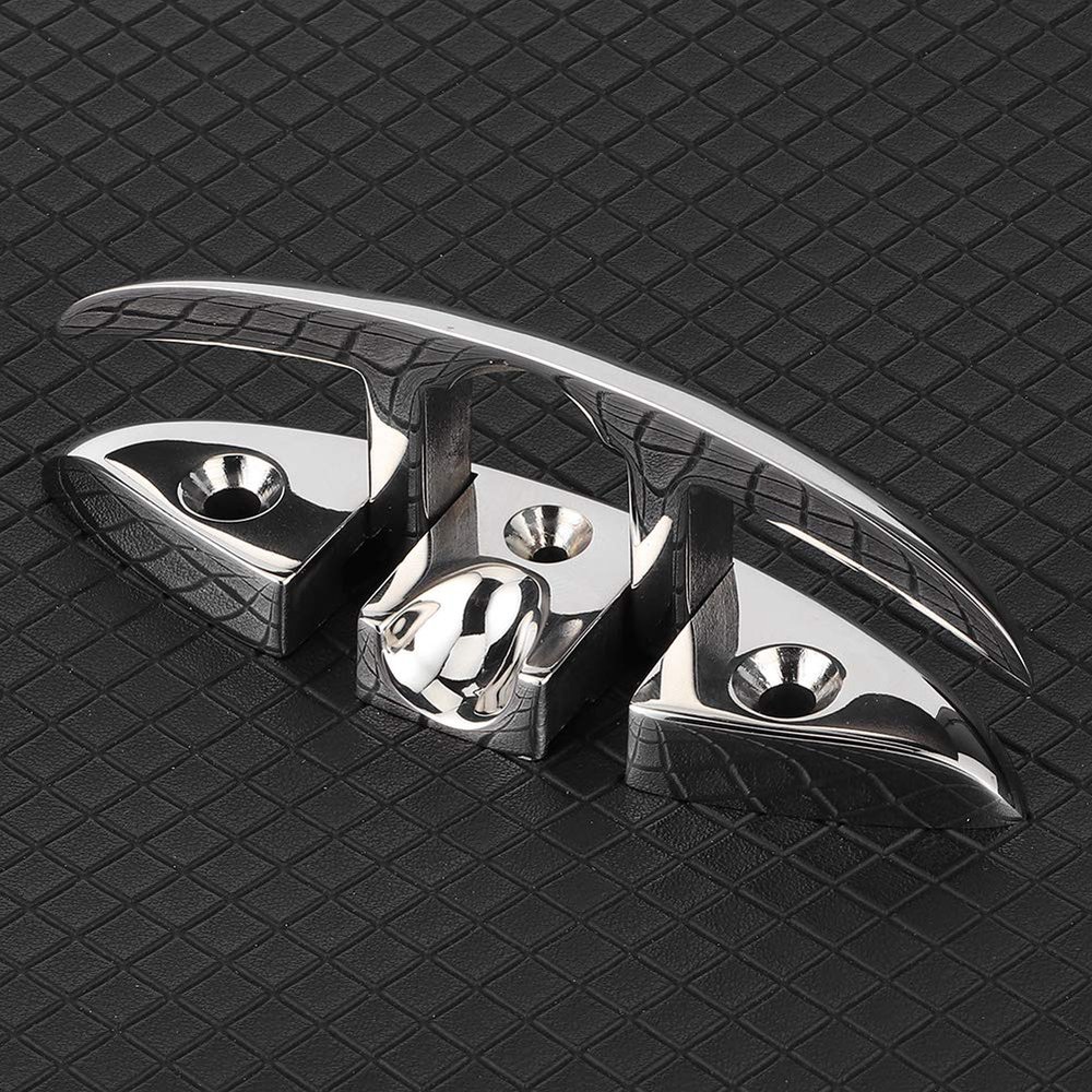 Boat Cleat, 5in Pull Up Folding Flip Up Cleat 316 Stainless Steel Dock Deck Hardware Marine Boat Accessories Heavy Duty
