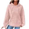 Womens Oversized WaffleKnit Crewneck Sweatshirts Long Sleeve Hoodies Casual Pullover Sweatshirt Tops view 1