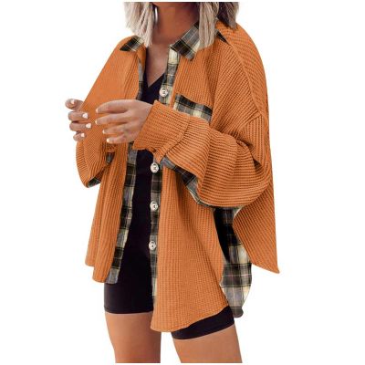 XUNRYAN Women's Casual Long Sleeve Button Down Loose Lightweight Shacket Shirt Jacket Coat Outerwear with Pockets 2023 Womens Fall Fashion