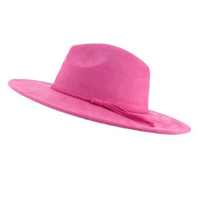 REHJJDFD Women's Fedora HatSolid 9.5Cm Hat Unisex Suede Jazz Hat Suitable for Men and Women 10 M 56-58cm