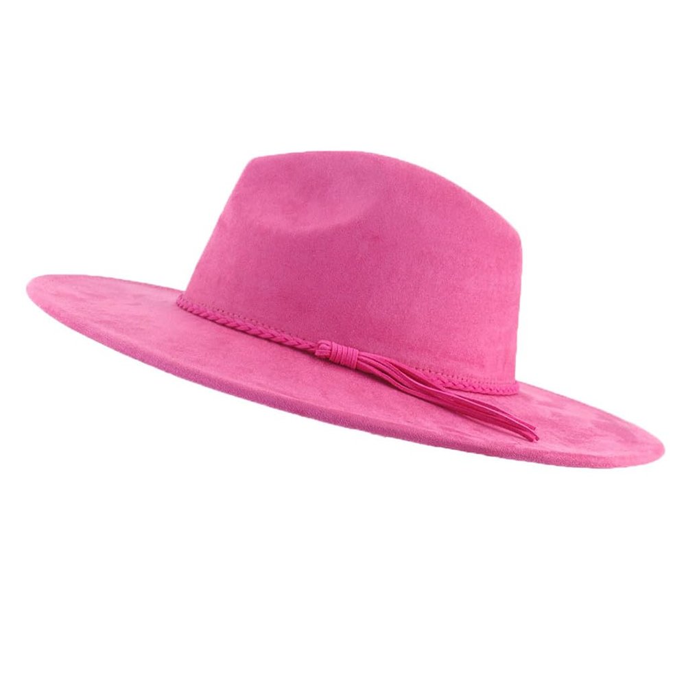 REHJJDFD Women's Fedora HatSolid 9.5Cm Hat Unisex Suede Jazz Hat Suitable for Men and Women 10 M 56-58cm
