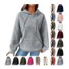 Womens Oversized WaffleKnit Crewneck Sweatshirts Long Sleeve Hoodies Casual Pullover Sweatshirt Tops view 1