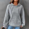 Womens Oversized WaffleKnit Crewneck Sweatshirts Long Sleeve Hoodies Casual Pullover Sweatshirt Tops view 2