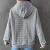 Womens Oversized WaffleKnit Crewneck Sweatshirts Long Sleeve Hoodies Casual Pullover Sweatshirt Tops view 3
