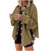 Plaid Jackets for Women Waffleknit Quilted Shacket Coats Oversized Button Down Shirts Jacket view 1