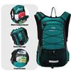 15L Insulated Hydration Backpack Pack with 2L Water Bladder Lightweight Hiking Backpack Bag for Women Men Daypack for Hiking Running Festival Camping Biking (Emerald) view 2