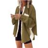 XUNRYAN Womens Long Sleeve Button Down Plaid Shirts Waffleknit Shacket Jacket Blouse Coats view 1