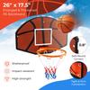 Goplus Wall Mount Basketball Hoop, 26" x 17.5" Indoor Outdoor Basketball Games w/Large Shatter-Proof Backboard, Anti-Tear Net, Door Wall Mounted Basketball Playset for Backyard view 4