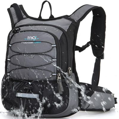 15L Insulated Hydration Backpack Pack with 2L Water Bladder Lightweight Hiking Backpack Bag for Women Men Daypack for Hiking Running Festival Camping Biking (Grey)