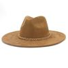 REHJJDFD Women's Fedora HatSolid 9.5Cm Hat Unisex Suede Jazz Hat Suitable for Men and Women 5 M 56-58cm view 1
