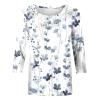 Blouses for Women Dressy Casual 3/4 Sleeve Printed Crewneck Tunic Shirts Loose Comfy Three Quarter Sleeve Blouses Casual Work Tops for Women Gray M view 3