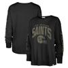 47 Women's Black New Orleans Saints Tom Cat Lightweight Long Sleeve T-Shirt view 1
