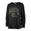 47 Women's Black New Orleans Saints Tom Cat Lightweight Long Sleeve T-Shirt view 2