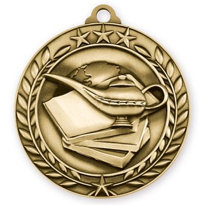 ZipToMeNow Antique Book & Lamp Medal (2-3/4 Inches) 25 Pack