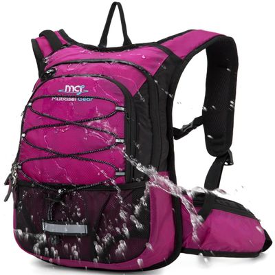 15L Insulated Hydration Backpack Pack with 2L Water Bladder Lightweight Hiking Backpack Bag for Women Men Daypack for Hiking Running Festival Camping Biking (Purple)