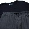 Vince Camuto Men's Pajama Set - 2 Piece Short Sleeve T-Shirt and Fleece Lounge Pants Pajamas for Men (S-XL), Size Small, Black/Dark Grey view 3