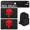 Bluyellow 2-Piece Red Skull Patch Set, Embroidered Military Tactical Patches for Hat, Tactical Backpack, Dog Vest, Military Gear, Hook and Loop Flag Patch, Sew on Option, 3x2 Inches view 1