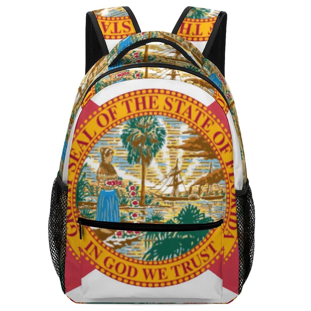 Florida State Flag Unisex Causal Backpack Lightweight Daypack Classic Shoulder Bag for Men Women Travel Work 12.2 X 5.9 X 16.5 Inch