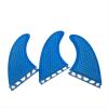bohally Fiberglass+Honeycomb Surfboard Fin (3) Glass Flex Thruster Surf Fin Style G5 - Tri Fin Thruster Set Surfboard fins Size M fins (1 Set Blue) view 1