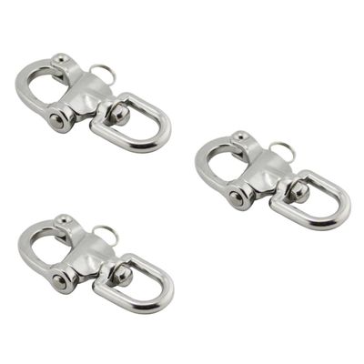 BESPORTBLE 3pcs Stainless Steel Swivel Eye Snap Shackle Large d Ring for Rigging Marine Architectural Use
