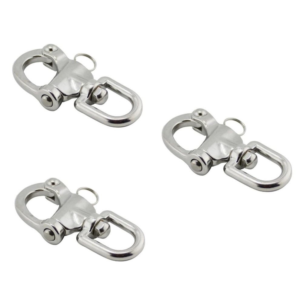 BESPORTBLE 3pcs Stainless Steel Swivel Eye Snap Shackle Large d Ring for Rigging Marine Architectural Use