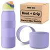 Jmoe USA Silicone Boot Sleeve + Hand Grip for Owala 40oz Water Bottle | BPA Free & Food-Grade Silicone Rubber | Protective Anti-Slip Bottom Bumper Cover | Protects Against Scratches (Retro Boardwalk) view 1