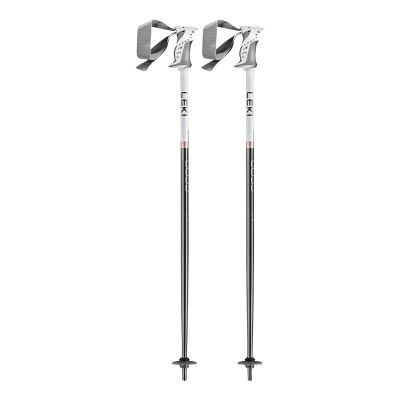 LEKI Women's Bliss Ski Poles - Gunmetal - White - Rosegold - 110cm