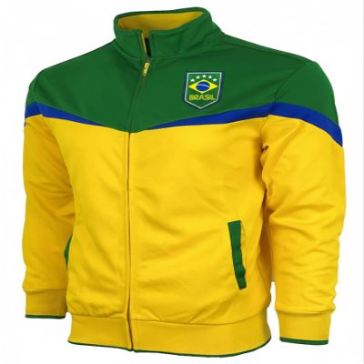 Icon Sports Men's Brasil Track Jacket, Brazil Full Zip Outdoor Soccer Jacket (XX-Large)