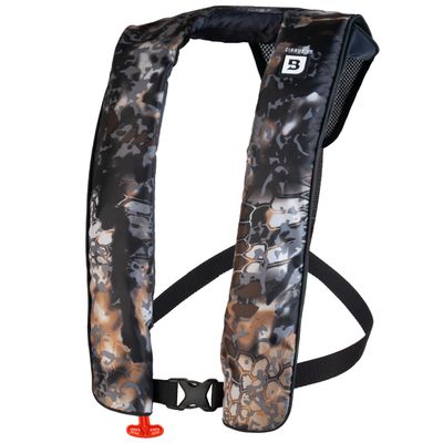 BLUESTORM Cirrus26 Inflatable PFD Life Jackets for Adults | US Coast Guard Approved Automatic Life Vest w/Manual Override Convertibility (Kryptek Skyfall)
