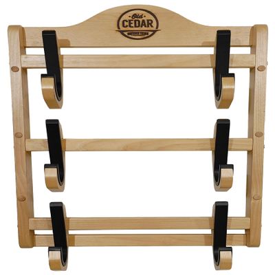 Old Cedar Outfitters Hardwood Wall-Mounted Gun Rack; Adjustable for Long Guns and Long Pistols