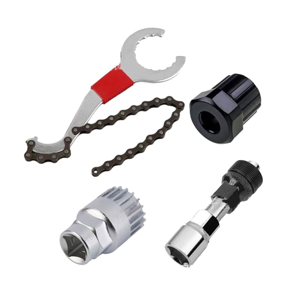BESPORTBLE 4pcs Bike Repair Tool Set Crank Puller Bracket Remover Freewheel Remover for Mountain and Road Bikes Construction for and Crank Removal