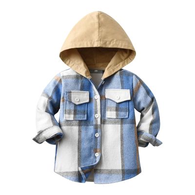 Little Boys' Girls' Plaid Flannel Hooded Long Sleeve Button Down Shirt Family Matching Tops Winter (F, 6-12 Months)