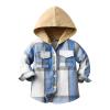 Little Boys' Girls' Plaid Flannel Hooded Long Sleeve Button Down Shirt Family Matching Tops Winter (F, 6-12 Months) view 1