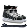 Botas - Attack 181 - Men's Ice Hockey Skates | Made in Europe (Czech Republic) | Color: Black with Silver, Child 13 Bundle with Skate Guards view 1