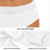 RHYFF Womens Underwear Cotton Hipster Panties Lace Soft Bikini Panty Ladies Stretch Full Briefs 5 Pack S-XL(R6004M-White) view 4
