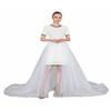 EllieWely Overskirt Short Front Long Back Party Tutu Tulle Skirt White 5XL view 1