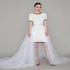 EllieWely Overskirt Short Front Long Back Party Tutu Tulle Skirt White 5XL view 2