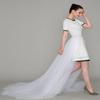 EllieWely Overskirt Short Front Long Back Party Tutu Tulle Skirt White 5XL view 3