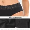 RHYFF Womens Underwear Cotton Hipster Panties Lace Soft Bikini Panty Ladies Stretch Full Briefs 5 Pack S-XL(R6004L-BlackWhite) view 4