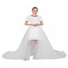 EllieWely Overskirt Short Front Long Back Party Tutu Tulle Skirt Ivory S M view 1